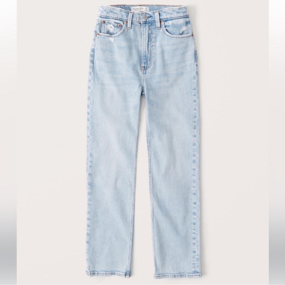 Abercrombie & Fitch Ankle Straight Ultra High-rise Jeans Size 26 S Light Wash